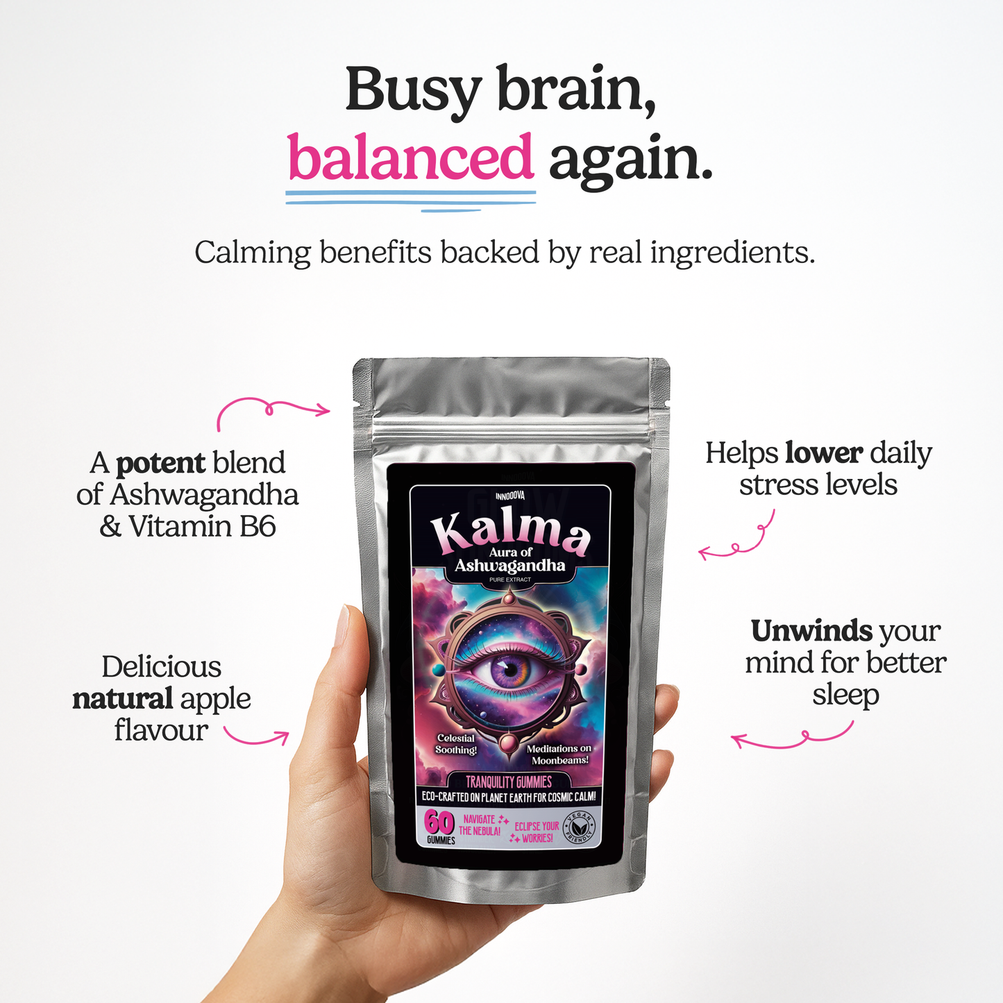 Kalma 3mth Value Pack x180 Ashwagandha Gummies | Apple | 3000mg Pure Extract for Stress & Balance
