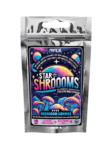 Starshroooms x60 Mushroom Gummies | Blackcurrant | 6 Mushrooms + Ginseng for Mind & Mood