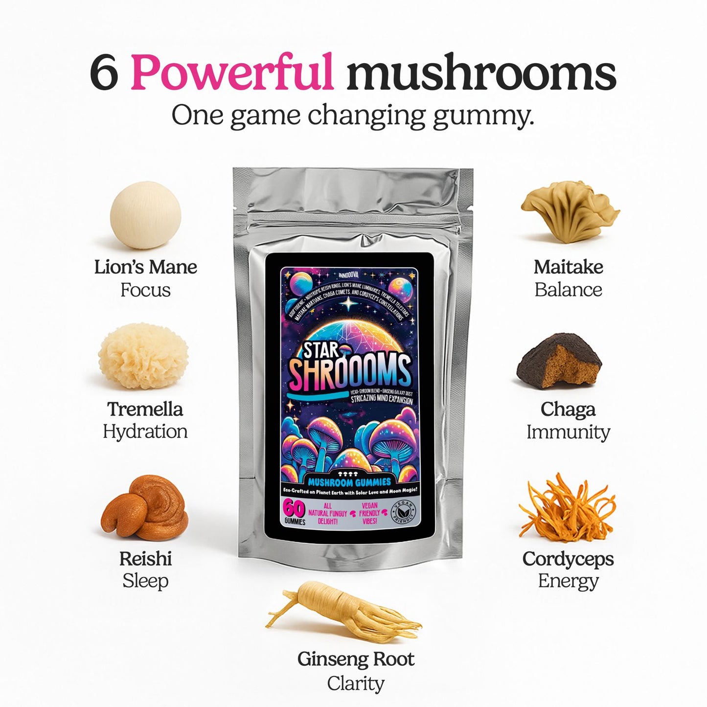 30 Day Glow & Flow 3 in 1 Wellness Gummy Bundle | Skin Glow, Brain Boost & Gut Support