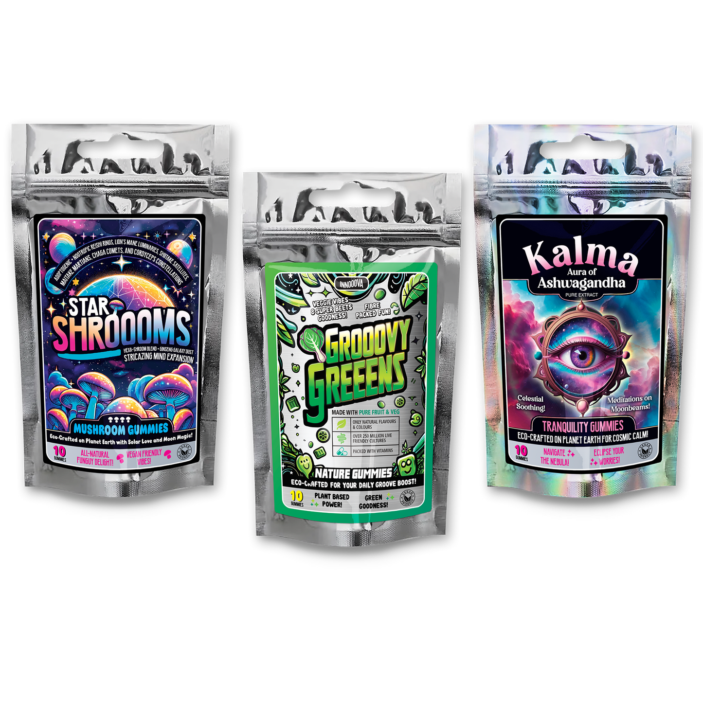 Trial Pack Bundle | StarShroooms, Kalma + Grooovy Greens | Vegan Friendly | Free UK Shipping