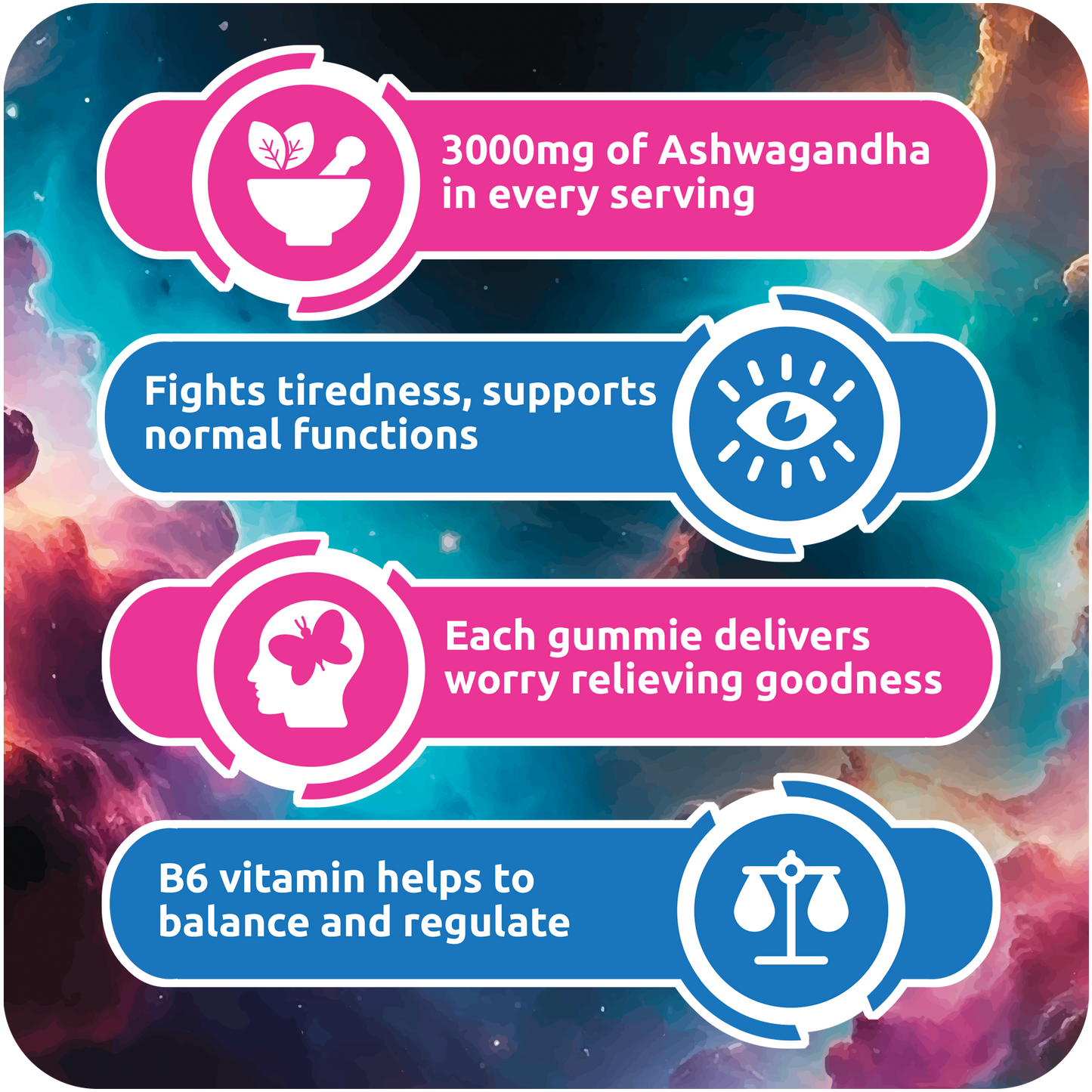 Kalma x10 Ashwagandha Gummies | Apple | 3000mg Pure Extract for Stress & Balance